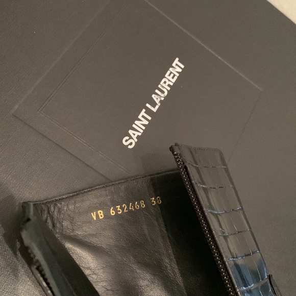 SAINT LAURENT Jane Croc-Embossed Booties - Picture 7 of 11